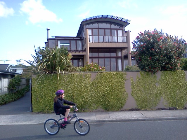 We cycled over the bridge to get some groceries from the shops and 